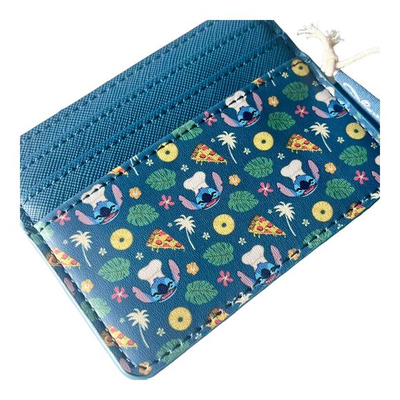 NEW Disney Loungefly LILO & STITCH 626 Pineapple Pizza Cardholder Wallet Blue - Picture 2 of 4